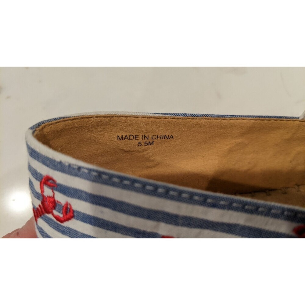 NEW~Talbots Quinn Platform Espadrilles Lobster Print Seersucker Slip-On Shoe 5.5 - Picture 10 of 11